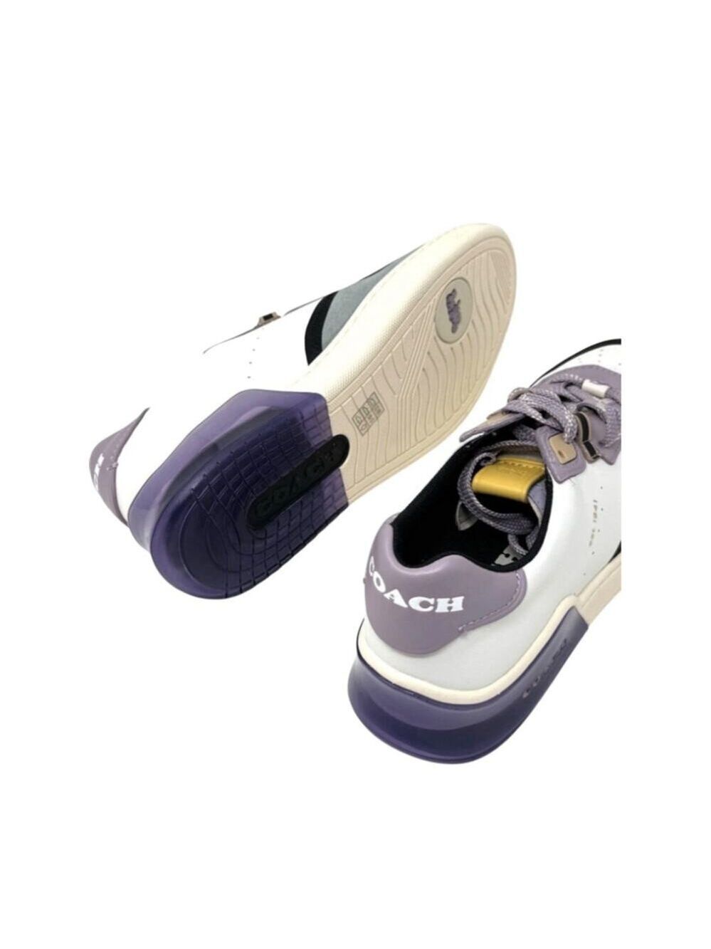 Coach Citysole Sue Court Sneakers 7.5 White/Soft Lavender in box - Picture 4 of 8